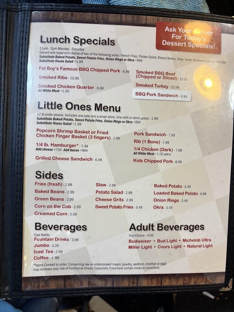 Fat Boy's Backyard BBQ & More Menu image 3